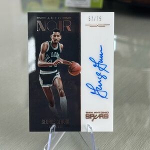 2016 George Gervin Panini Noir 57/75 On Card Autograph